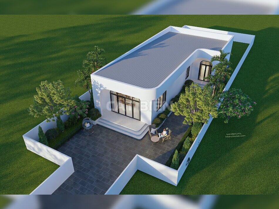 Mẫu Nhà Cấp 4 Đẹp 3 Phòng Ngủ Phong Cách Hiện Đại | CB02345 Mẫu Nhà Cấp 4 Đẹp 3 Phòng Ngủ Phong Cách Hiện Đại