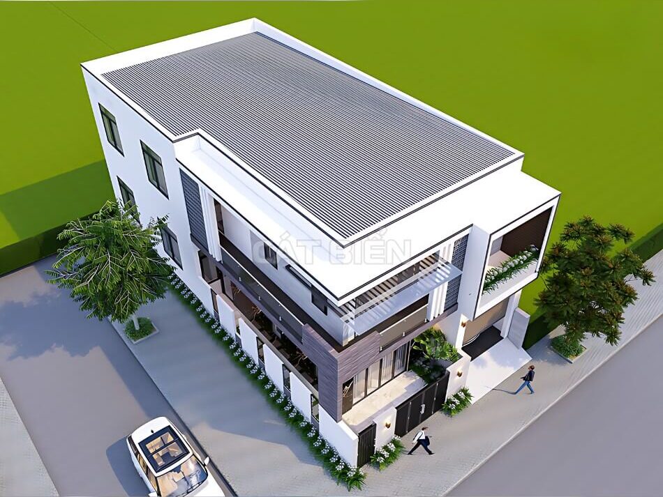 Mẫu Biệt Thự 2 Tầng Mặt Tiền 9m Với Phong Cách Kiến Trúc Hiện Đại | CB02984 Mẫu Biệt Thự 2 Tầng Mặt Tiền 9m Với Phong Cách Kiến Trúc Hiện Đại