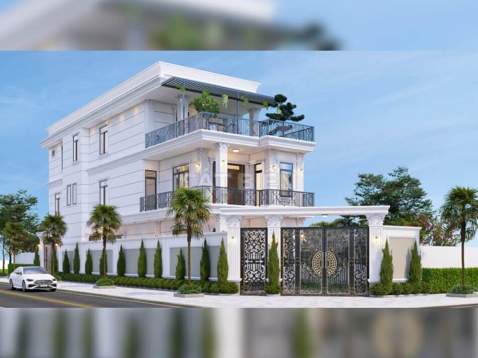 Mẫu Nhà Biệt Thự 3 Tầng Hiện Đại Mặt Tiền 7,5m Với Kiến Trúc Độc Đáo