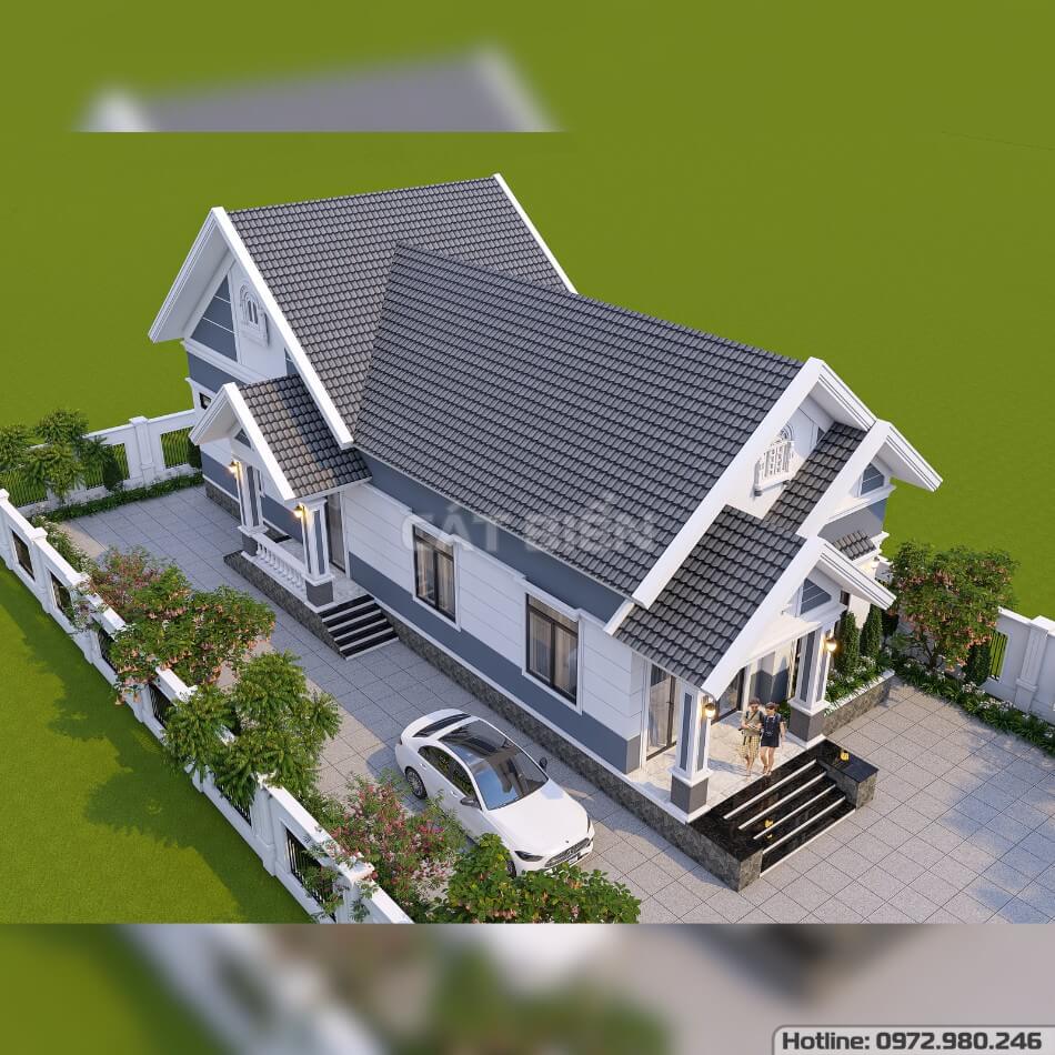 Mẫu Nhà Mái Thái 1 Tầng 4 Phòng Ngủ Hoàn Hảo Cho Gia Đình Đông Người | CB08930 Mẫu Nhà Mái Thái 1 Tầng 4 Phòng Ngủ Hoàn Hảo Cho Gia Đình Đông Người | CB08930