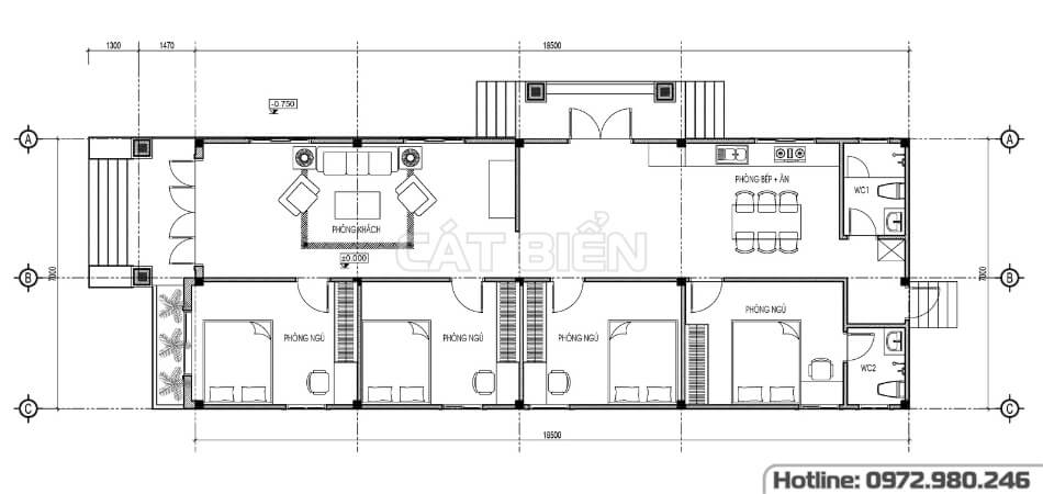Mẫu Nhà Mái Thái 1 Tầng 4 Phòng Ngủ Hoàn Hảo Cho Gia Đình Đông Người | CB08930 Mẫu Nhà Mái Thái 1 Tầng 4 Phòng Ngủ Hoàn Hảo Cho Gia Đình Đông Người | CB08930