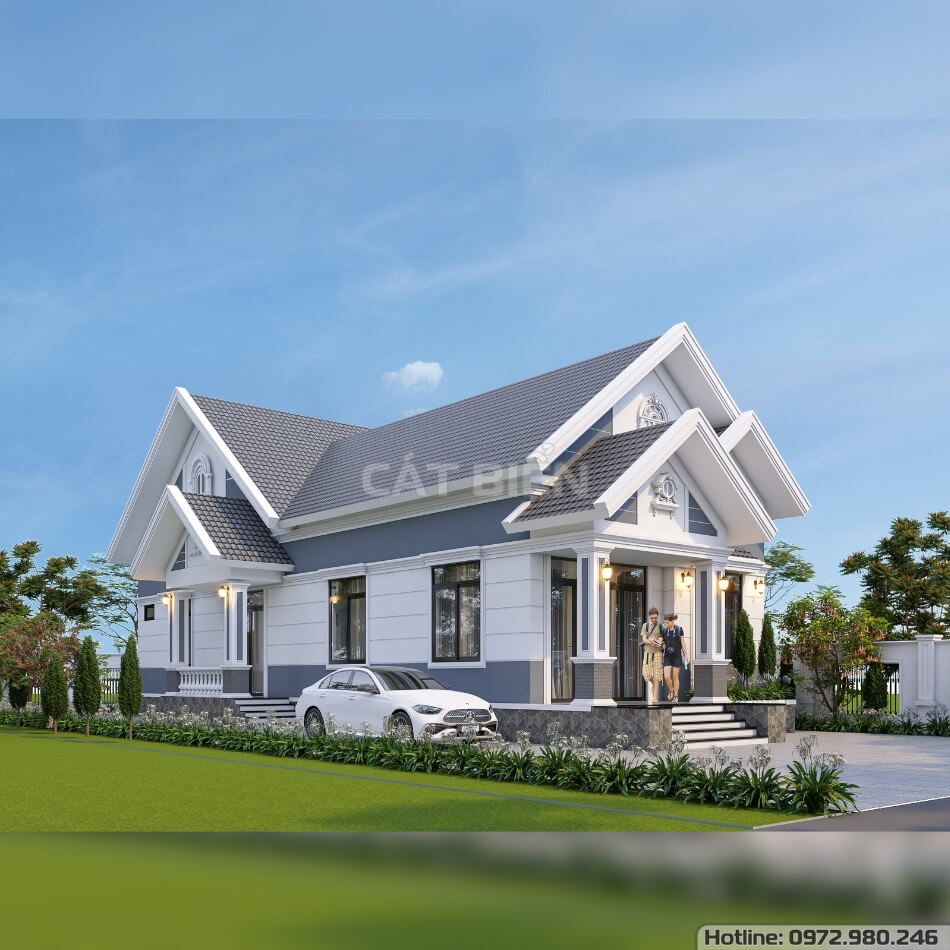 Mẫu Nhà Mái Thái 1 Tầng 4 Phòng Ngủ Hoàn Hảo Cho Gia Đình Đông Người | CB08930 Mẫu Nhà Mái Thái 1 Tầng 4 Phòng Ngủ Hoàn Hảo Cho Gia Đình Đông Người | CB08930