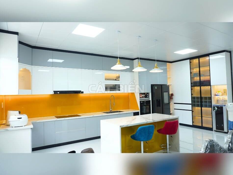 Bàn Giao Tủ Bếp Gỗ Công Nghiệp Siêu To Sang Trọng Tại Vĩnh Thuận Bàn Giao Tủ Bếp Gỗ Công Nghiệp Siêu To Sang Trọng Tại Vĩnh Thuận