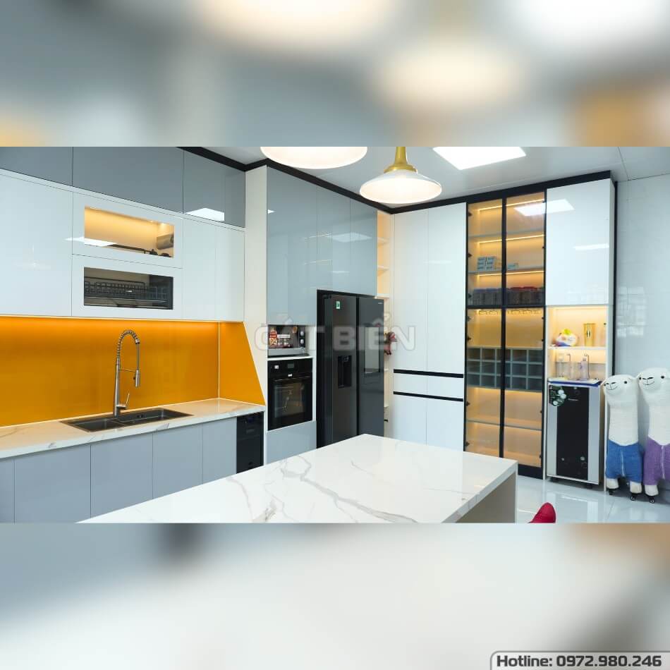Bàn Giao Tủ Bếp Gỗ Công Nghiệp Siêu To Sang Trọng Tại Vĩnh Thuận Bàn Giao Tủ Bếp Gỗ Công Nghiệp Siêu To Sang Trọng Tại Vĩnh Thuận