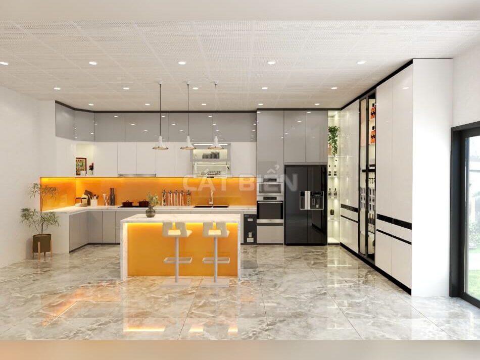 Thiết Kế Nội Thất Phòng Bếp Đẹp Và Tiện Nghi Từ Chất Liệu Gỗ MDF