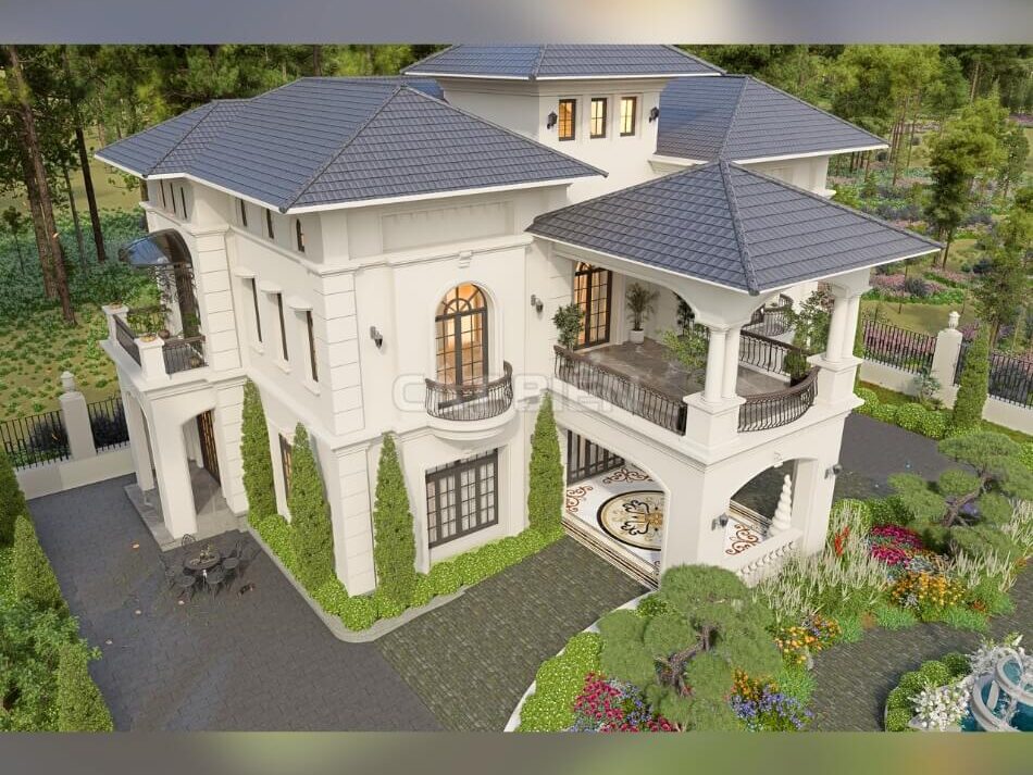 Mẫu Nhà Villa Hiện Đại 2 Tầng Với Thiết Kế Sân Vườn Đẳng Cấp | CB04345
