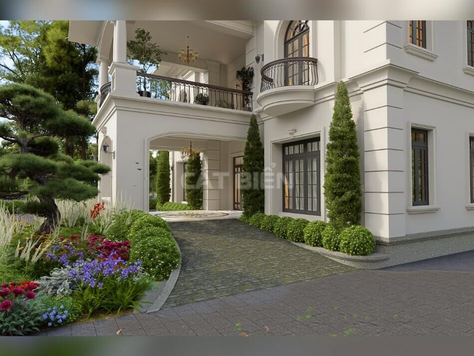 Mẫu Nhà Villa Hiện Đại 2 Tầng Với Thiết Kế Sân Vườn Đẳng Cấp | CB04345