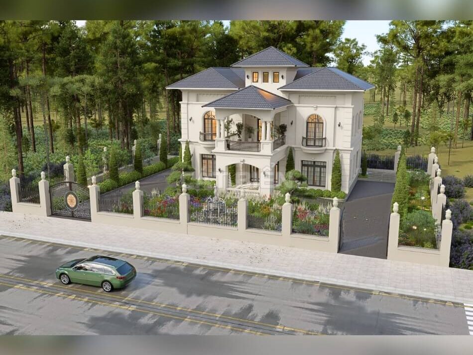 Mẫu Nhà Villa Hiện Đại 2 Tầng Với Thiết Kế Sân Vườn Đẳng Cấp | CB04345