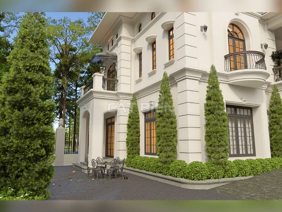 Mẫu Nhà Villa Hiện Đại 2 Tầng Với Thiết Kế Sân Vườn Đẳng Cấp | CB04345