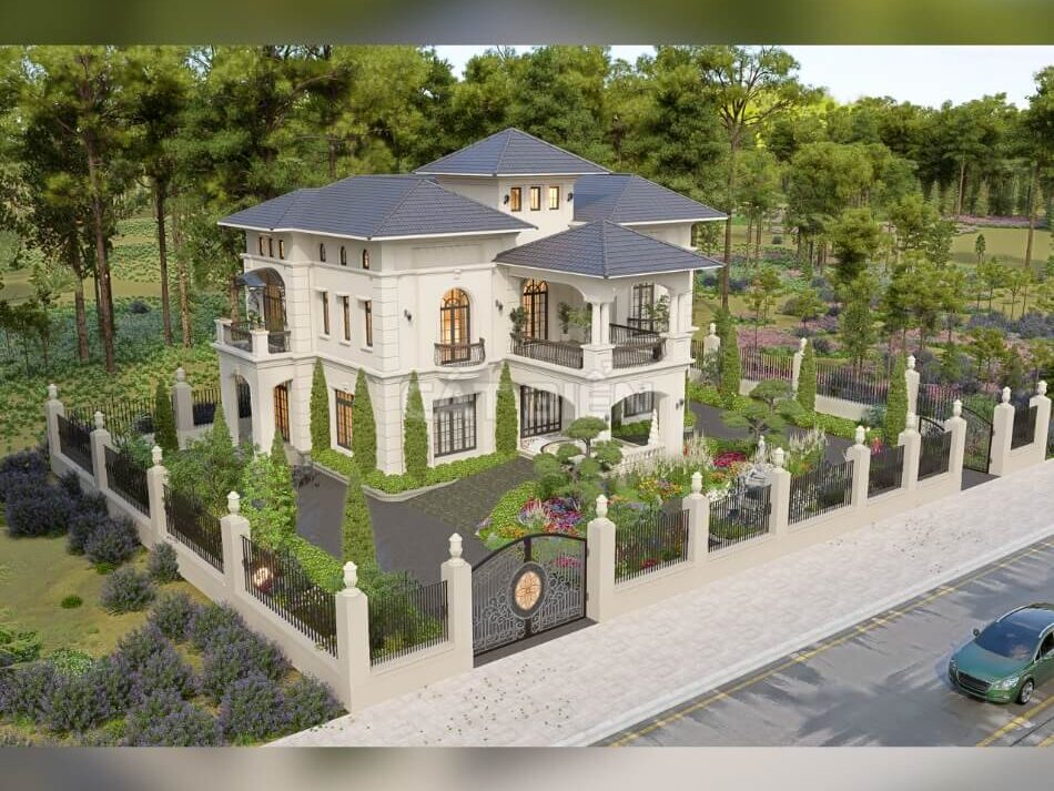 Mẫu Nhà Villa Hiện Đại 2 Tầng Với Thiết Kế Sân Vườn Đẳng Cấp | CB04345