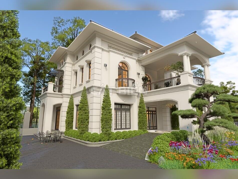 Mẫu Nhà Villa Hiện Đại 2 Tầng Với Thiết Kế Sân Vườn Đẳng Cấp | CB04345