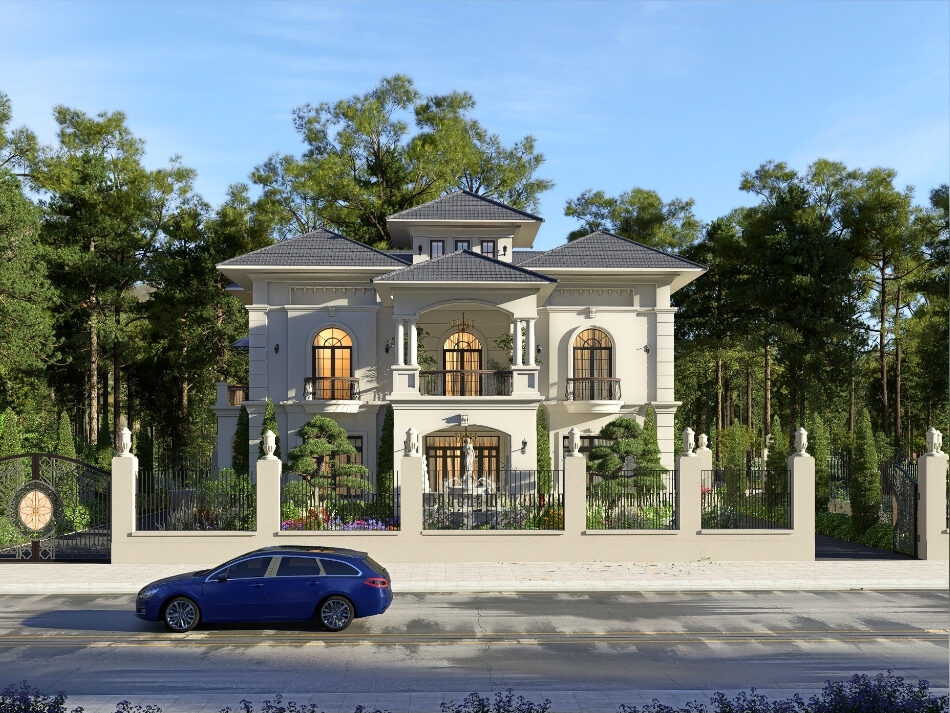 Mẫu Nhà Villa Hiện Đại 2 Tầng Với Thiết Kế Sân Vườn Đẳng Cấp | CB04345