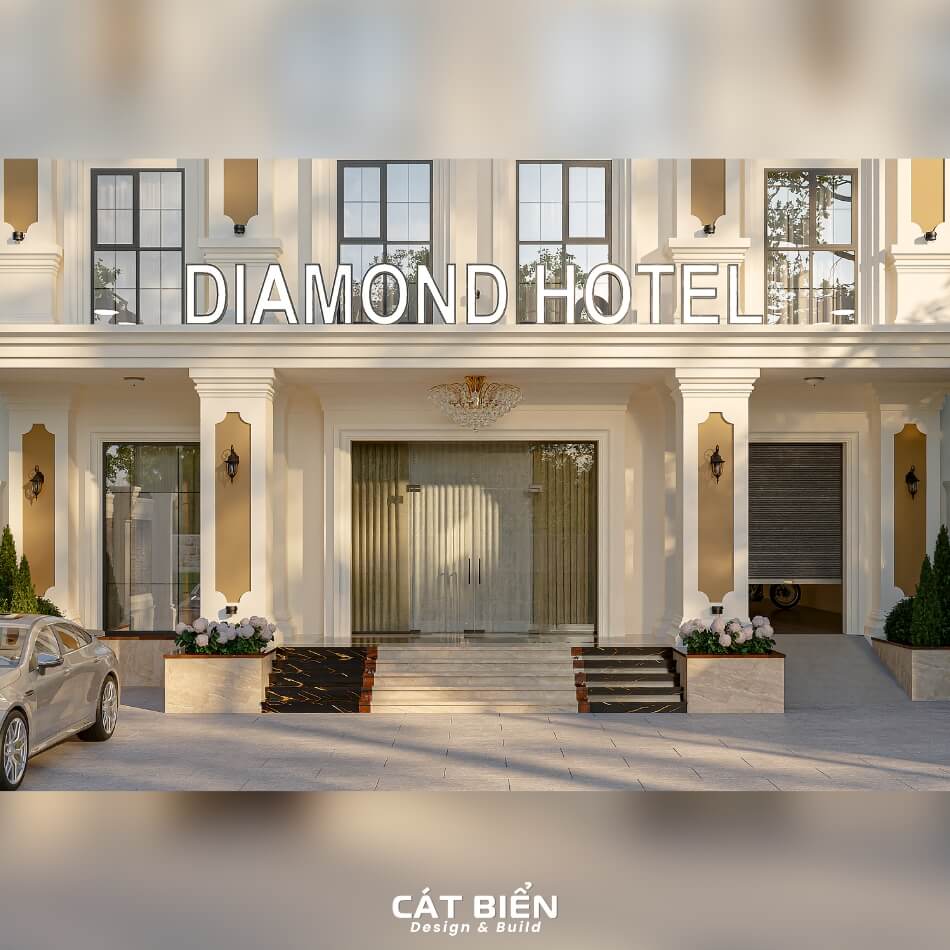 Thiết Kế Khách Sạn Diamond 4 Tầng 15x24m Kiệt Tác Tân Cổ Điển Sang Trọng | CB09124 Thiết Kế Khách Sạn Diamond 4 Tầng 15x24m, Kiệt Tác Tân Cổ Điển Sang Trọng Và Đẳng Cấp | CB09124