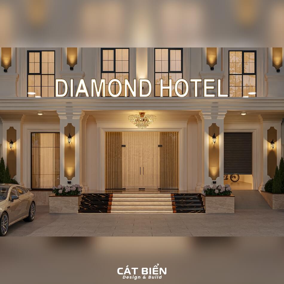 Thiết Kế Khách Sạn Diamond 4 Tầng 15x24m Kiệt Tác Tân Cổ Điển Sang Trọng | CB09124 Thiết Kế Khách Sạn Diamond 4 Tầng 15x24m, Kiệt Tác Tân Cổ Điển Sang Trọng Và Đẳng Cấp | CB09124