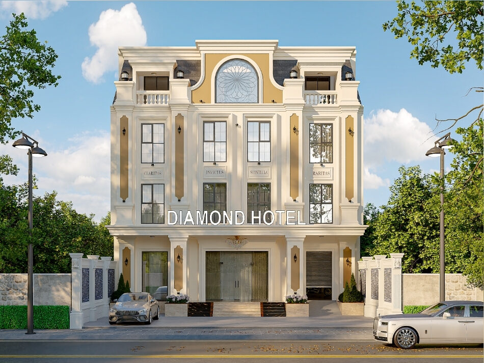 Thiết Kế Khách Sạn Diamond 4 Tầng 15x24m Kiệt Tác Tân Cổ Điển Sang Trọng | CB09124